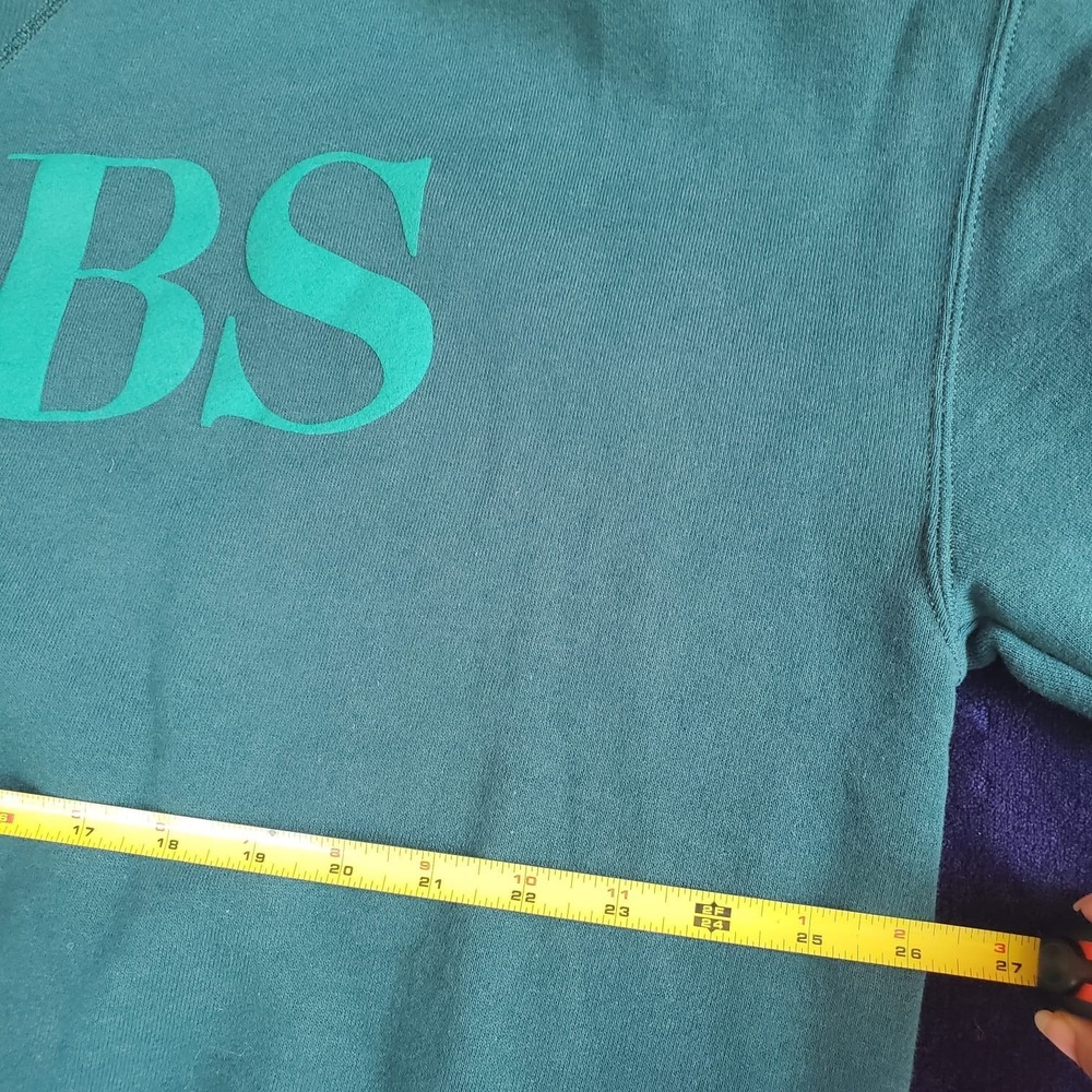 Vtg 90s Russell Athletic CBS TV Logo Crewneck Sweatshirt Green USA Made Mens XXL - Picture 9 of 10